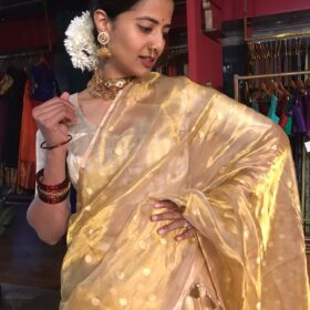 Ivory Banarasi Silk Lehenga Set of 3