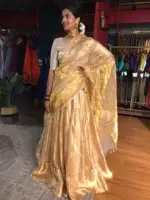 Ivory Banarasi Silk Lehenga Set of 3 - Image 2