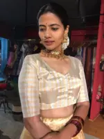 Gold Chanderi Silk Blouse