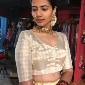 Gold Chanderi Silk Blouse