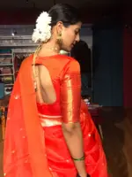 Orange Silk Lehenga Set of 3 - Image 7