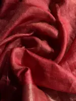 Red Tissue Silk Saree with Beautiful Kalamkari Prints - Image 7