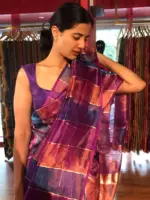 Ombre Purple Tissue Silk Saree - Image 7