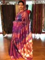 Ombre Purple Tissue Silk Saree - Image 5