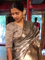 Grey Tissue Buttis Silk Saree - Image 4