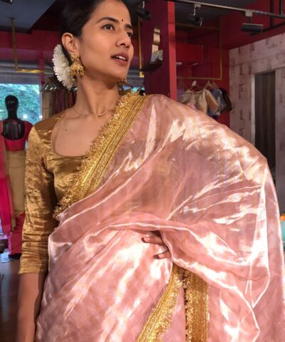 Pink Tissue Silk Sarees