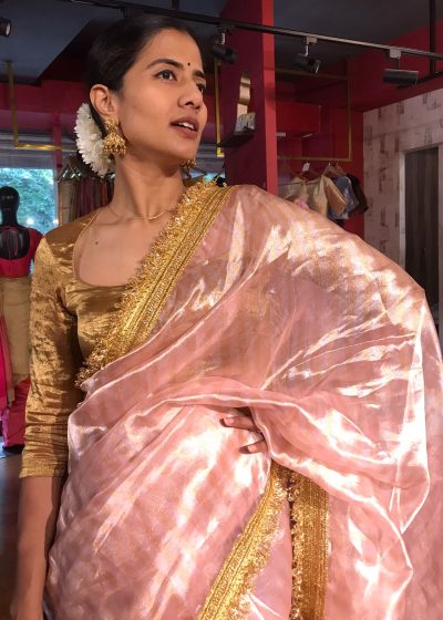 Pink Tissue Silk Sarees