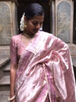 Onion Pink Traditional Tissue Lehenga Set Of 3 - Image 3