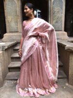 Onion Pink Traditional Tissue Lehenga Set Of 3 - Image 2