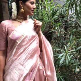 Onion Pink Traditional Tissue Lehenga Set Of 2