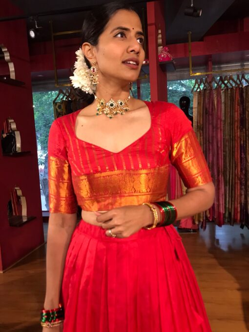 Red Silk Lehenga Set of 2 - Image 1