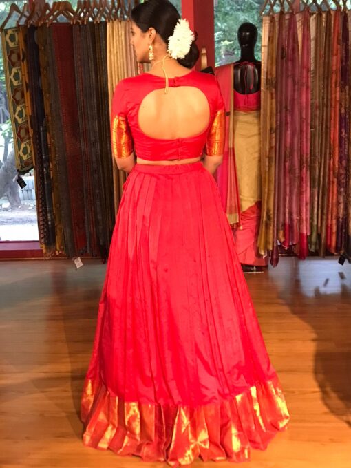 Red Silk Lehenga Set of 2 - Image 4