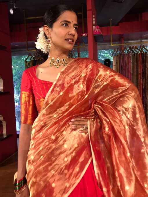 Red Silk Lehenga Set of 3 - Image 1