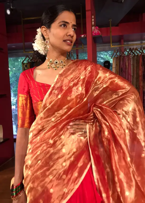Red Silk Lehenga Set of 3