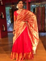 Red Silk Lehenga Set of 3 - Image 2