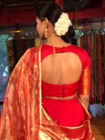 Red Silk Lehenga Set of 3 - Image 4