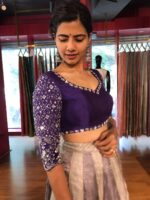 Ombre Purple Embroidered Tissue Silk Lehenga Set