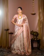 Onion Pink Traditional Tissue Lehenga Set Of 3 - Image 2