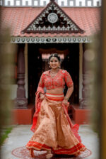 Red Embroidered Silk Lehenga Set of 3 with Bandhini dupatta - Image 5