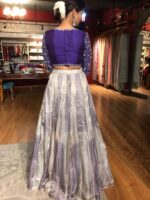 Purple Embroidered Silk Lehenga Set of 2 - Image 3