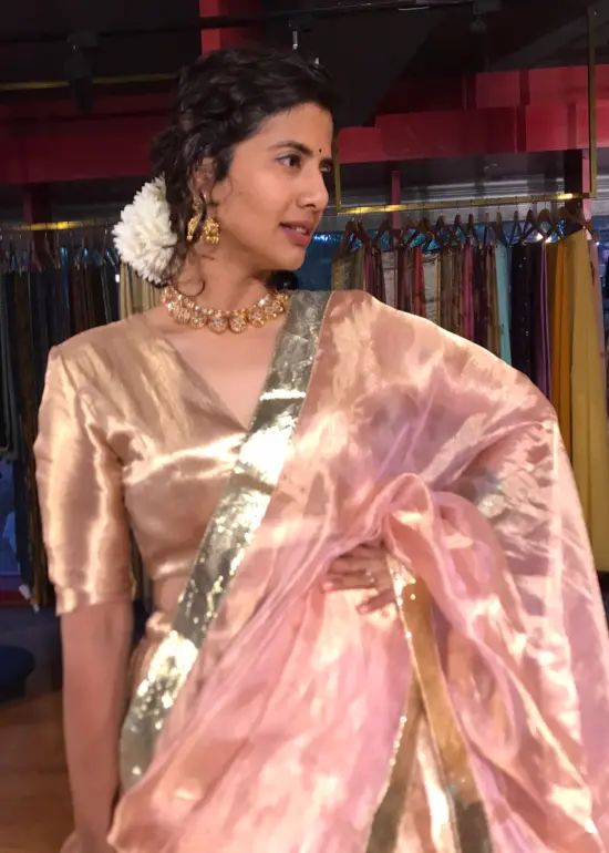 Pink Tissue Silk Dupatta