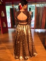 Brown Kora Tissue Lehenga Set of 2 - Image 6