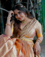 Molten Gold Silk Lehenga (Set of 3)