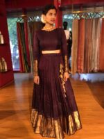Coffee Brown Silk Lehenga (Set of 2) - Image 2