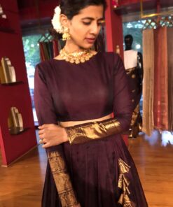 Coffee Brown Silk Lehenga (Set of 2)