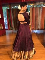 Coffee Brown Silk Lehenga (Set of 2) - Image 4