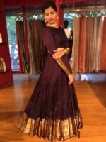 Coffee Brown Silk Lehenga (Set of 2) - Image 5