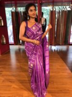 Purple Banarasi Muga Silk Saree - Image 2