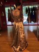 Brown Embroidered Silk Lehenga Set of 2 - Image 5