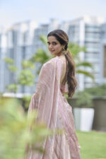 Onion Pink Traditional Tissue Lehenga Set Of 3 - Image 8