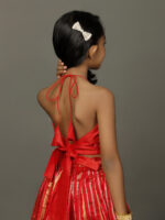Red Silk handwoven Lehenga for Girls - Image 6