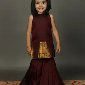 Coffee Brown Sharara Set for Girl