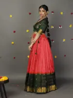 Green Silk Lehenga Set of 2 - Image 6