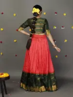 Green Silk Lehenga Set of 2 - Image 7