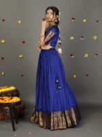 Royal Blue Silk Lehenga Set of 2 - Image 2