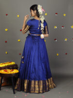 Royal Blue Silk Lehenga Set of 2 - Image 3