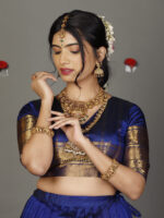 Royal Blue Silk Lehenga Set of 2 - Image 6