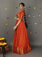 Orange Silk Lehenga Set of 2 - Image 2