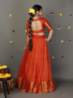 Orange Silk Lehenga Set of 2 - Image 4