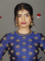 Royal Blue Embroidered Silk Lehenga (Set of 2) - Image 5