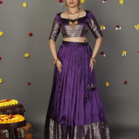 Purple Silk Lehenga Set of 2