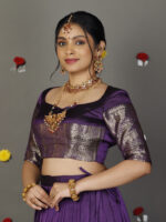Purple Silk Lehenga Set of 2 - Image 7