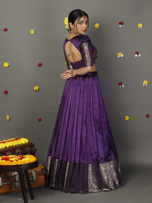 Purple Silk Lehenga Set of 2 - Image 5