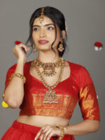 Red Silk Lehenga Set of 2 - Image 5