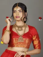 Red Silk Lehenga Set of 2 - Image 5
