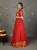 Red Silk Lehenga Set of 2 - Image 4